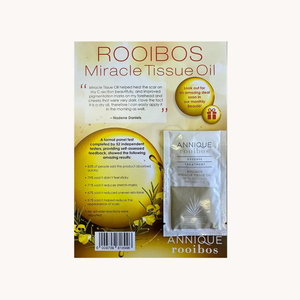 Rooibos Miracle Tissue Oil (3ml) - Essense Sample Sachet with Information Card